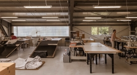 What does the sewing room and the main part of our new production hall look like?